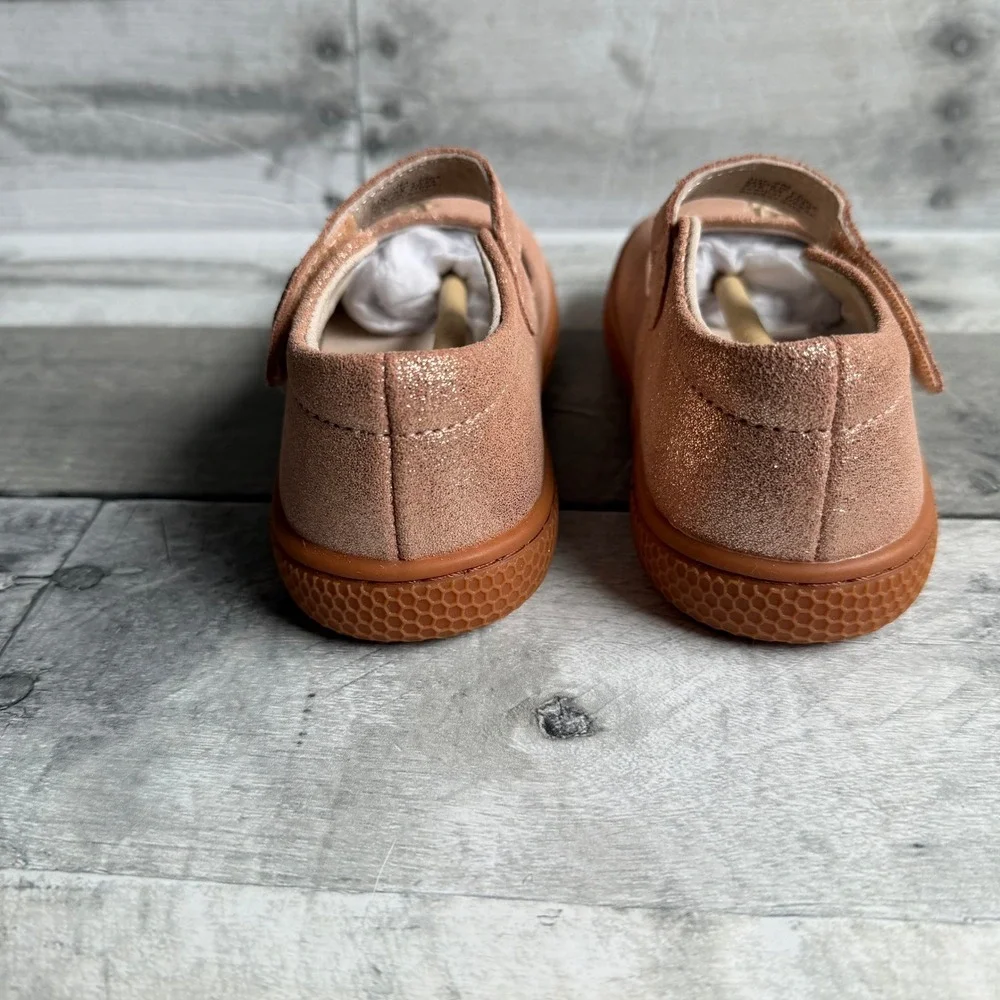 Livie & Luca Rose Gold Glitter Butterfly Mary Jane Leather Shoes 9M 836-04-2022